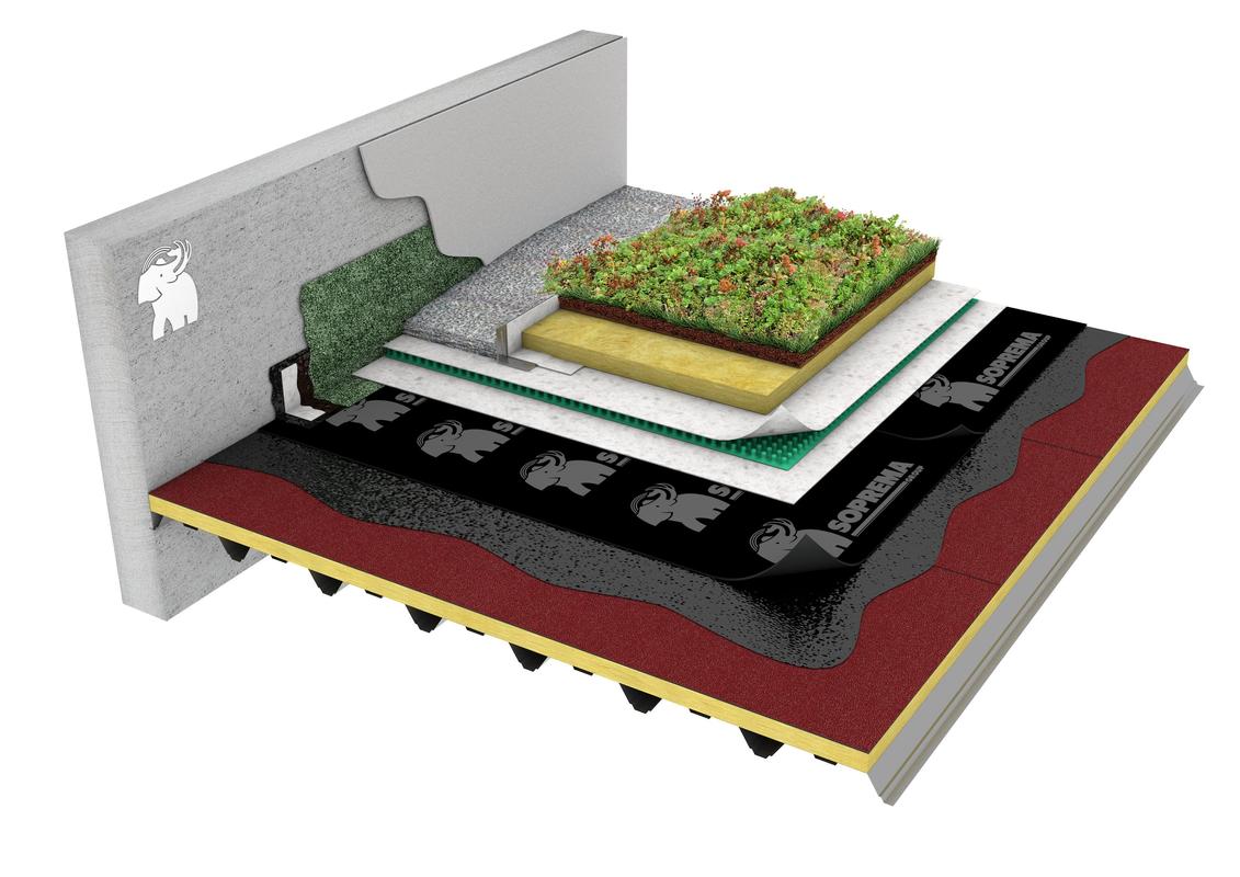 REHABILITACIÓN CUBIERTA DECK BITUMINOSA CON NUEVA IMPERMEABILIZACIÓN BITUMINOSA MONOCAPA ADHERIDA, AISLAMIENTO LANA MINERAL Y ACABAJO AJARDINADO EXTENSIVO