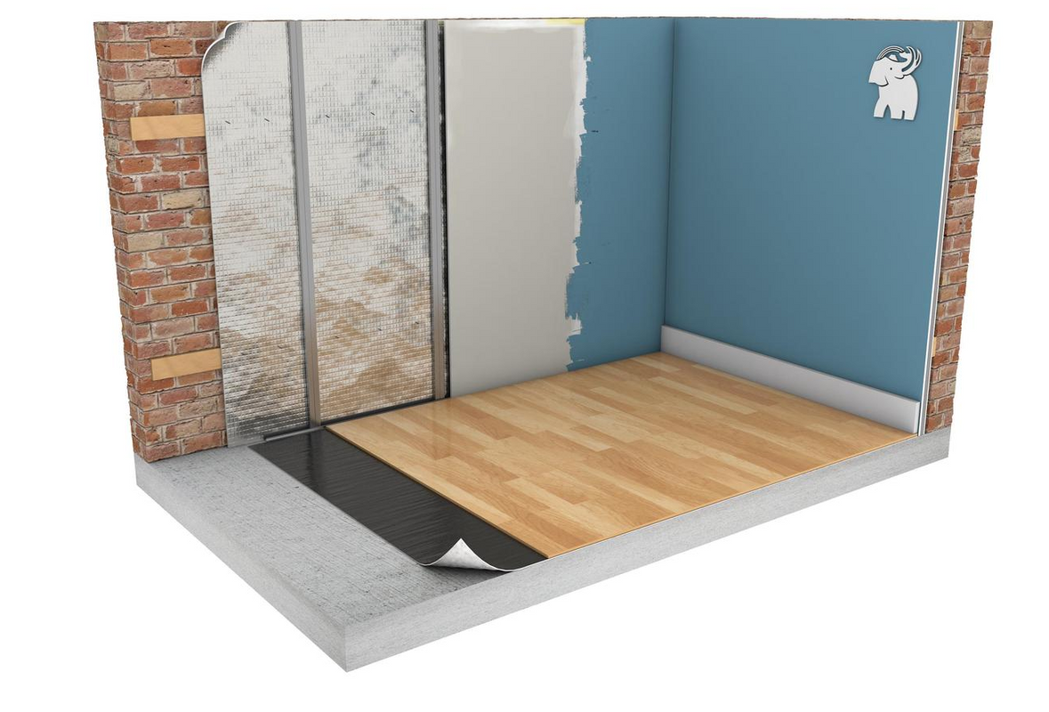 AISLAMIENTO TÉRMICO INTERIOR PARA FACHADA CON MEMBRANA MULTICAPA REFLEXIVA Y PLACA DE YESO LAMINADO