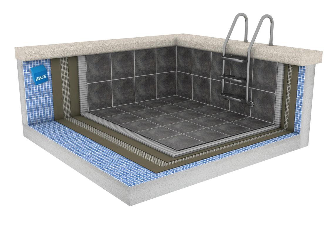 REIMPERMEABILIZACIÓN DE VASO DE PISCINA EXISTENTE CON GRESITE, MEMBRANA CEMENTOSA Y ACABADO DE MOSAICO VITREO